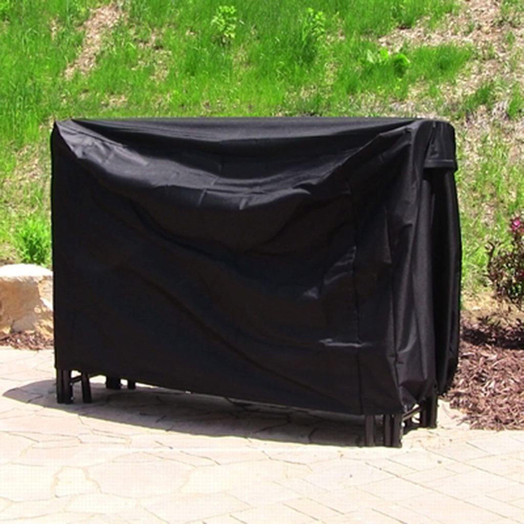 5-Foot Firewood Log Rack Cover with PVC Backing, Black
