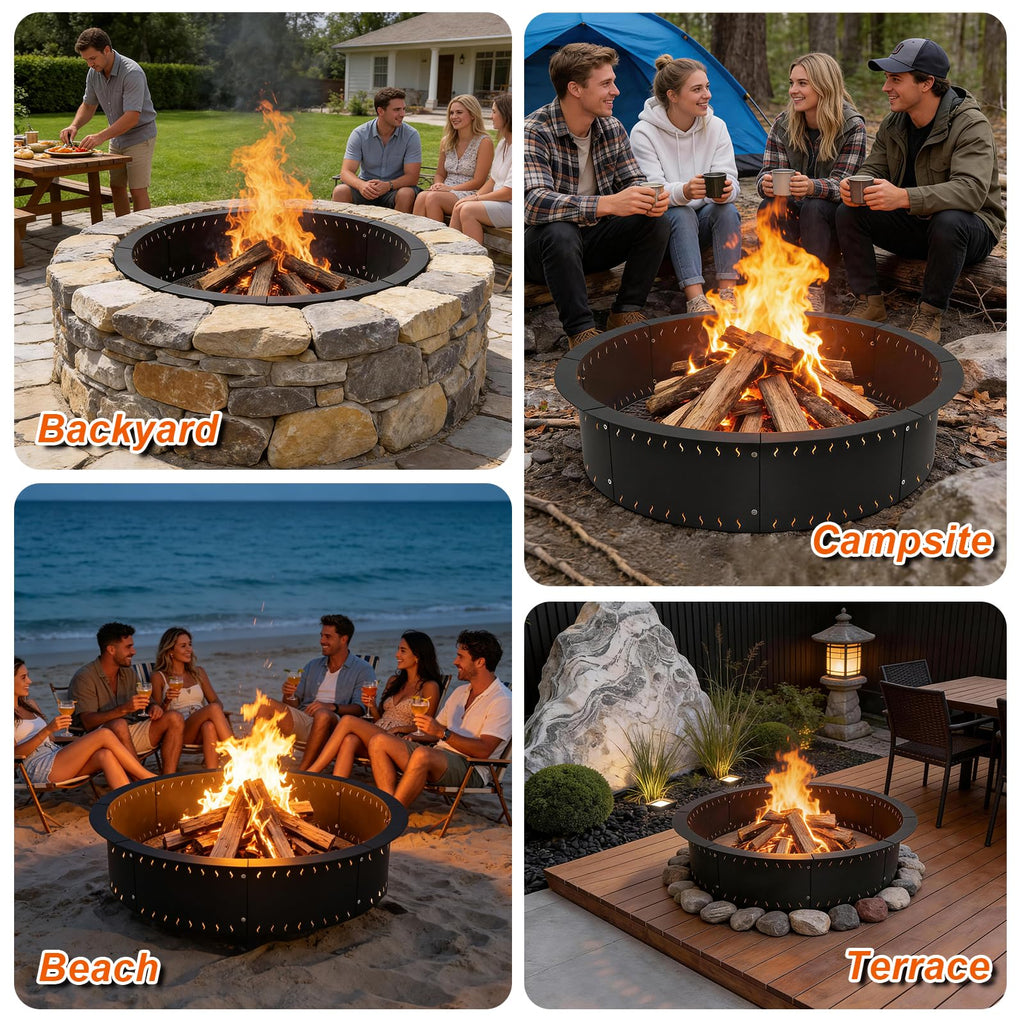 Smokeless Fire Pit Ring Insert, 36 Inch Firepit Ring