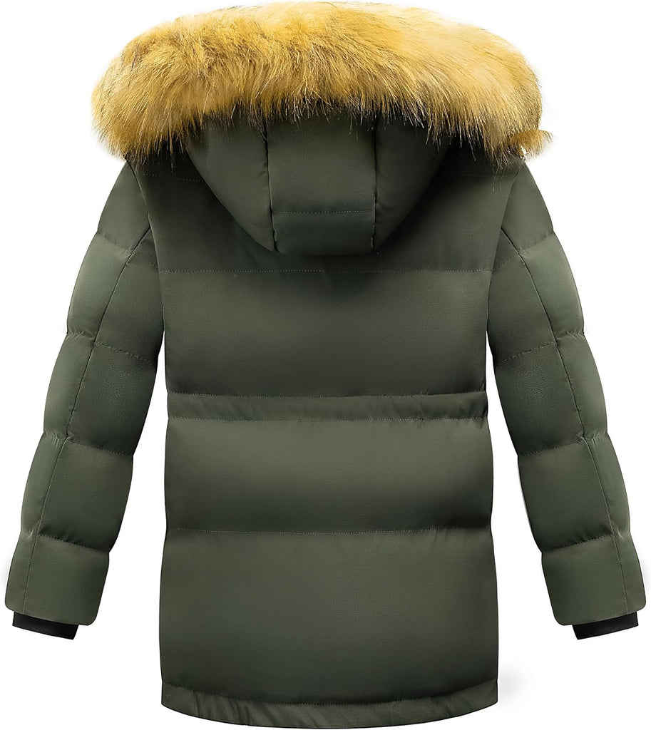 Boy's Winter Coat Waterproof Fleece Lined Parka Jackets Kids Hooded Puffer Outerwear