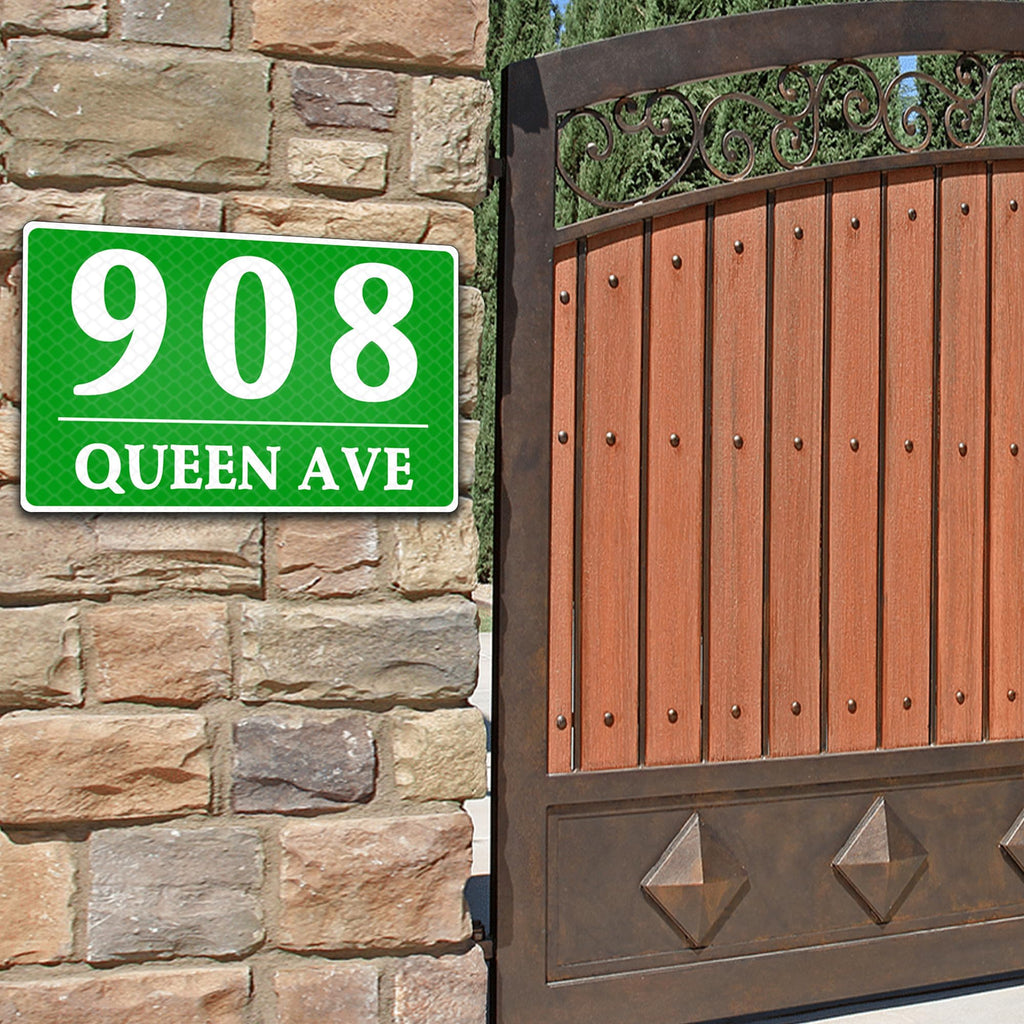 Reflective House Number Sign, Address Number Plaque 12"x8"