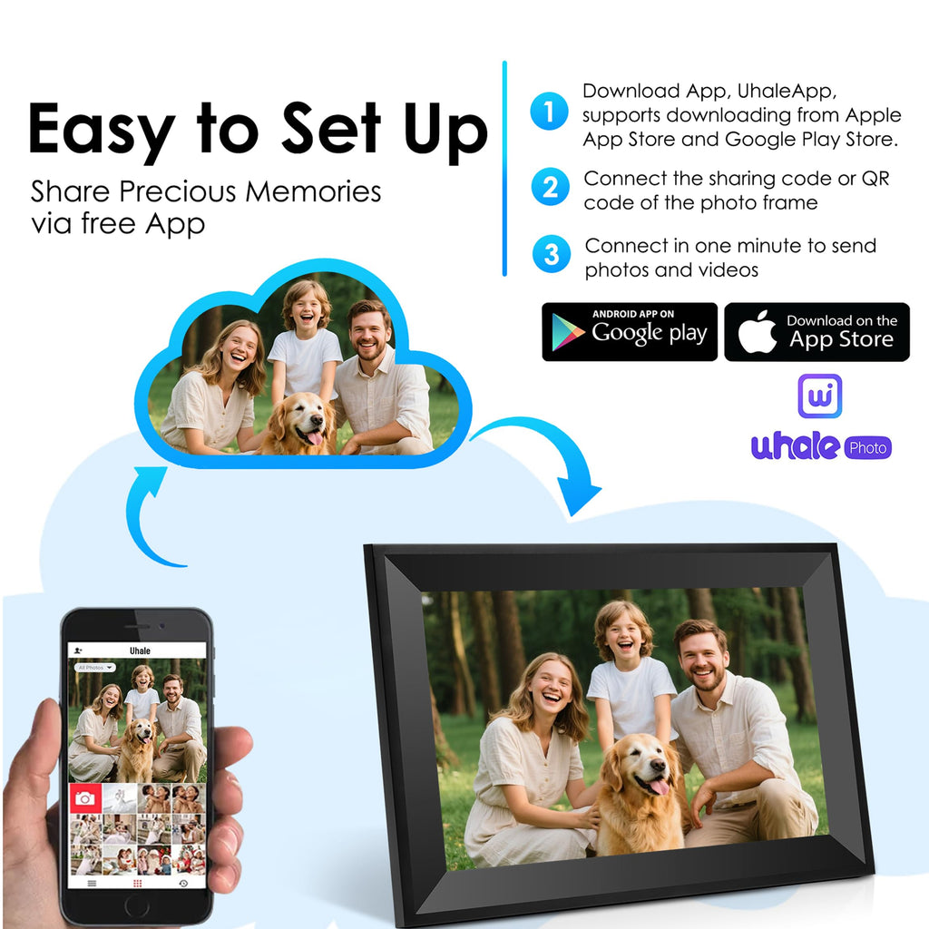 10.1 inch Smart WiFi Digital Picture Frame-Load from Phone Capability
