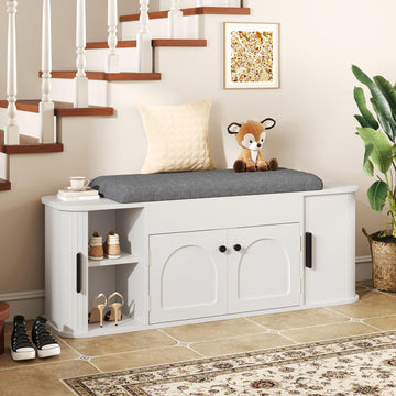 Entryway Shoe Storage Bench with Cushion, Lift Top Storage Cabinet