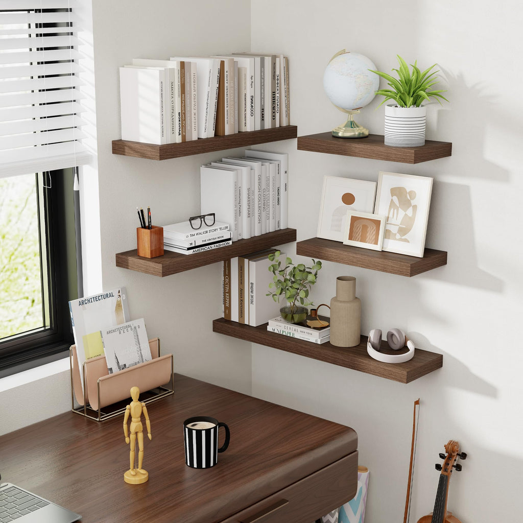 48 Inch Floating Shelves, 8 Inch Deep Floating Shelves for Wall, Hanging Shelf with Invisible Brackets, Deep Shelves