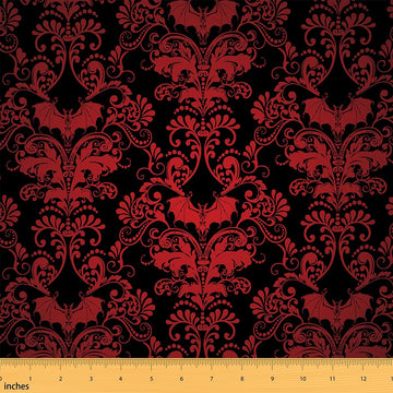 Red Ombre Damask Fabric by The Yard 1 Yard