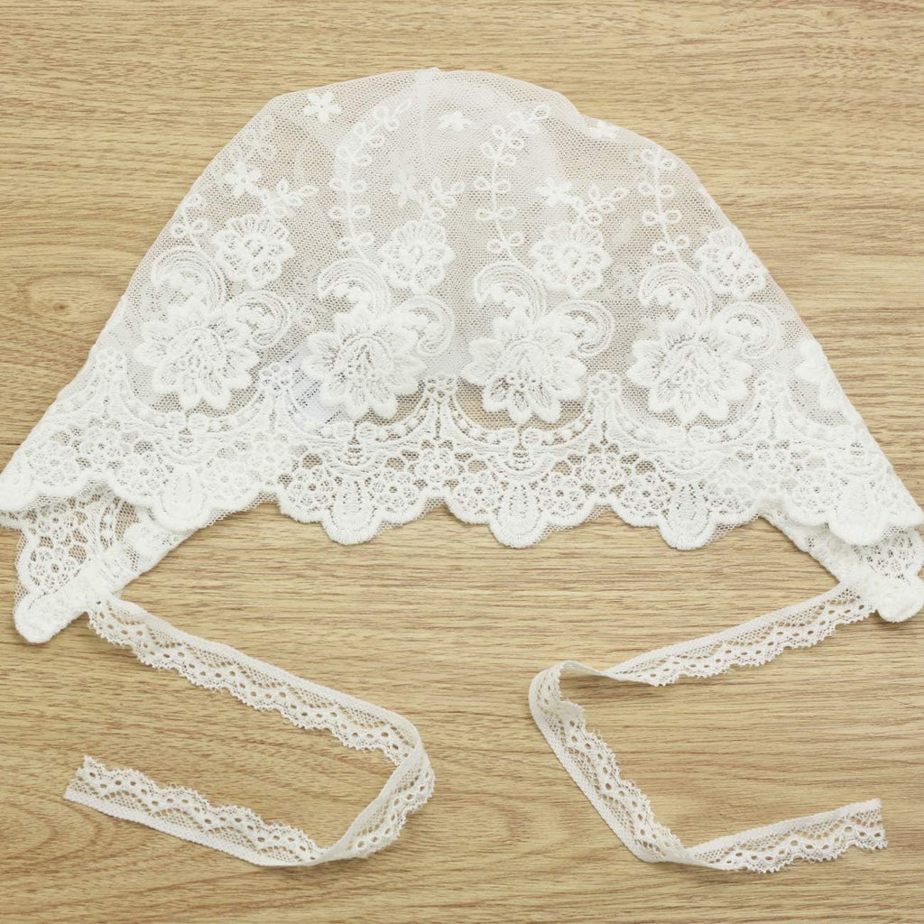 White Lace Baby Bonnet Toddler Bonnets Infant Girl Cap Summer Hat