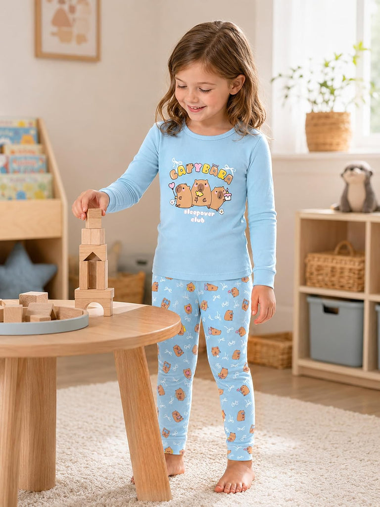 Girls Snug Fit Pajamas, Piece Long Sleeve Set