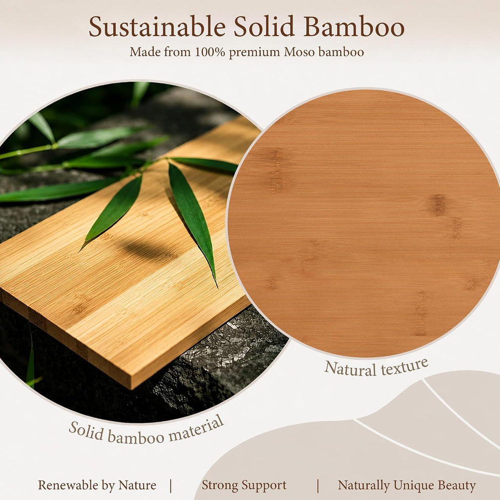 Japanese Joinery Bamboo Bed Frame, Platform Bed with Headboard