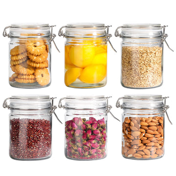 25 oz Glass Jars with Airtight Lids 6 Pack Pantry Coffee Canisters