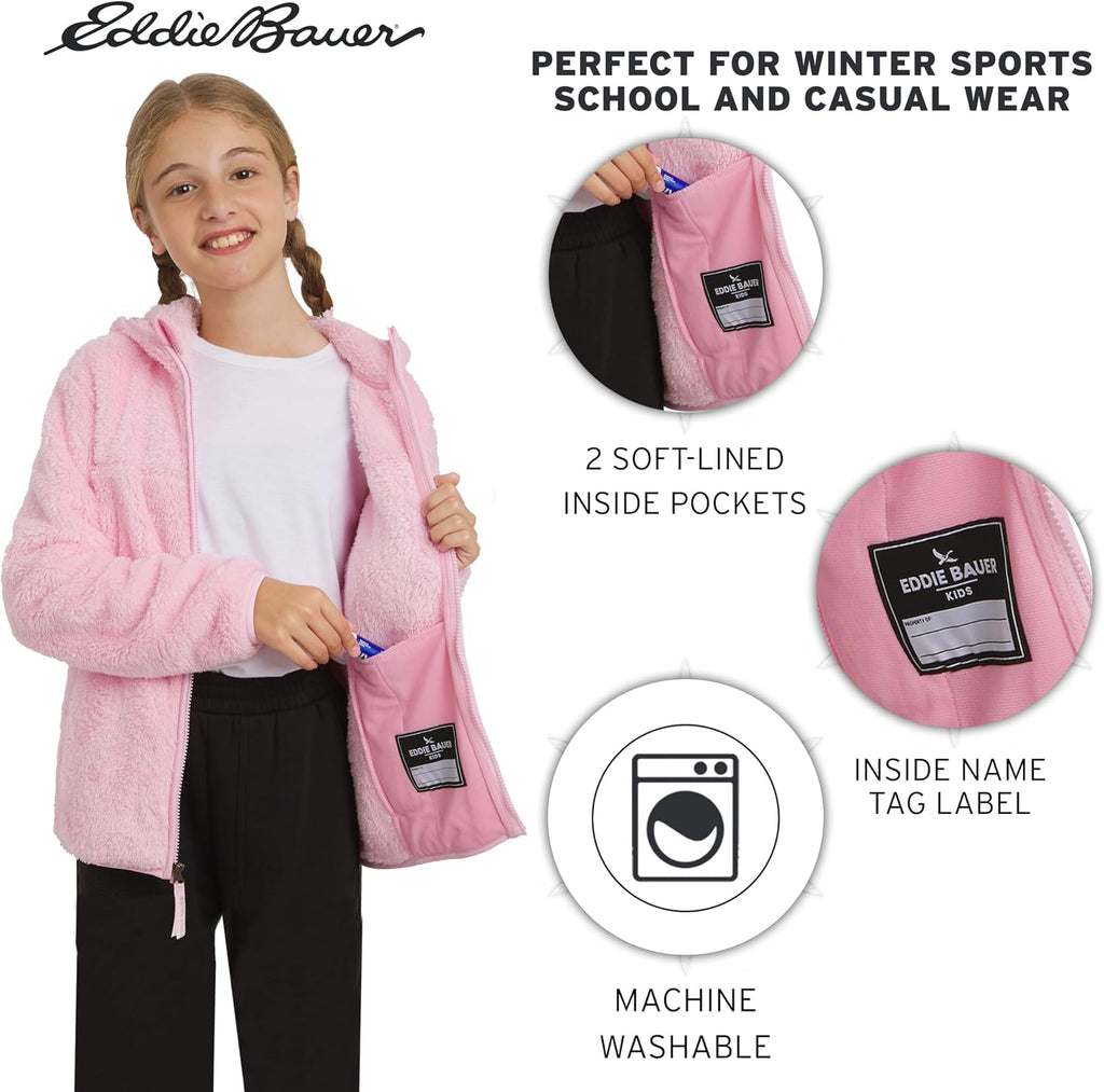 Girls' Quest Plush High Pile Faux Sherpa Hooded Jacket