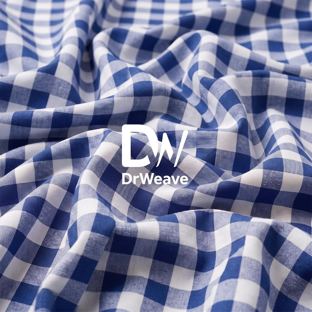 Gingham Fabric by the Yard 3 Yard x 94'' Wide Blue Poly Plaid