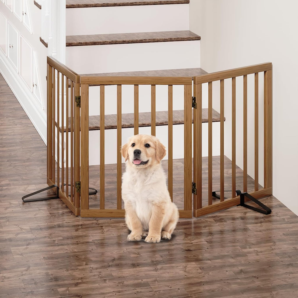 Freestanding Dog Gates for Doorways, Foldable Dog Gate Indoor, Pet Gates for Doorways Bedroom, Puppy Gate with Metal