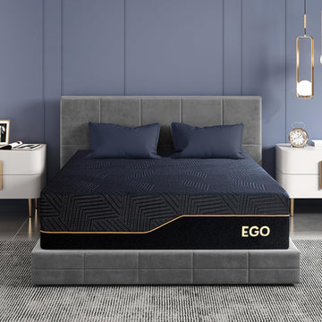 Queen 14 inch Memory Foam Mattress for Back Pain Relief Medium Firm | Fiberglass Free, Copper Gel Infused