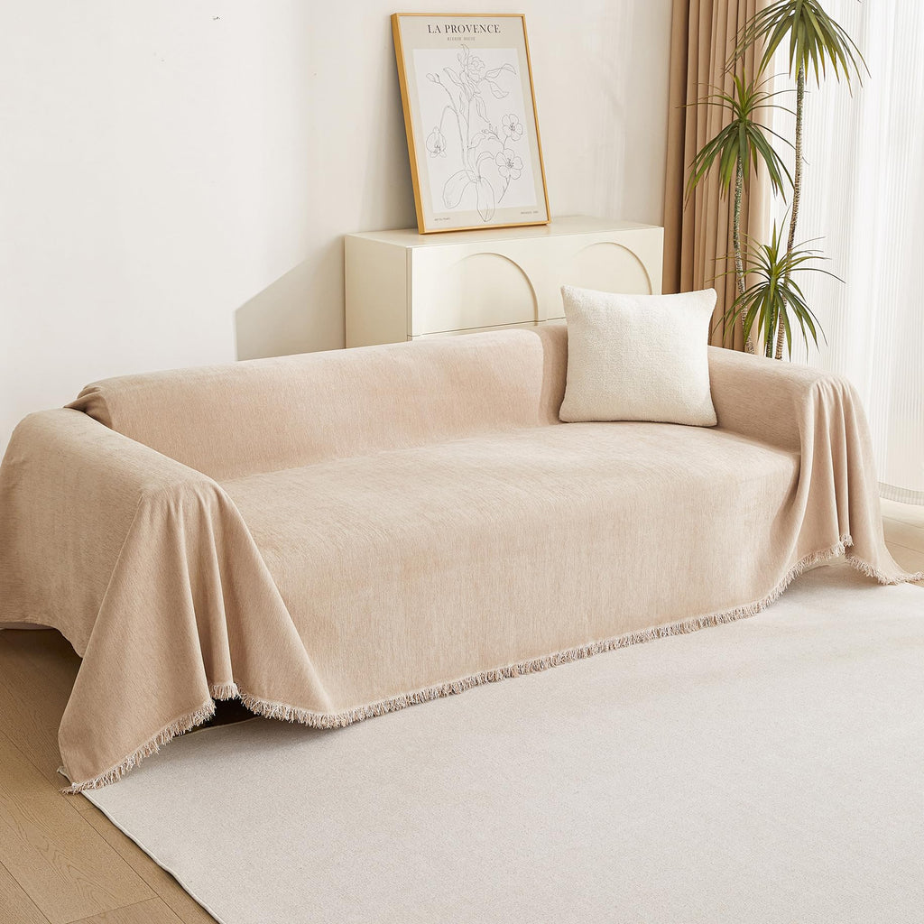 Couch Cover 2 Cushion Sofa with Tassel Chenille Sofa Covers for 2 Cushion Couch Sofa Slipcovers for Sectional l