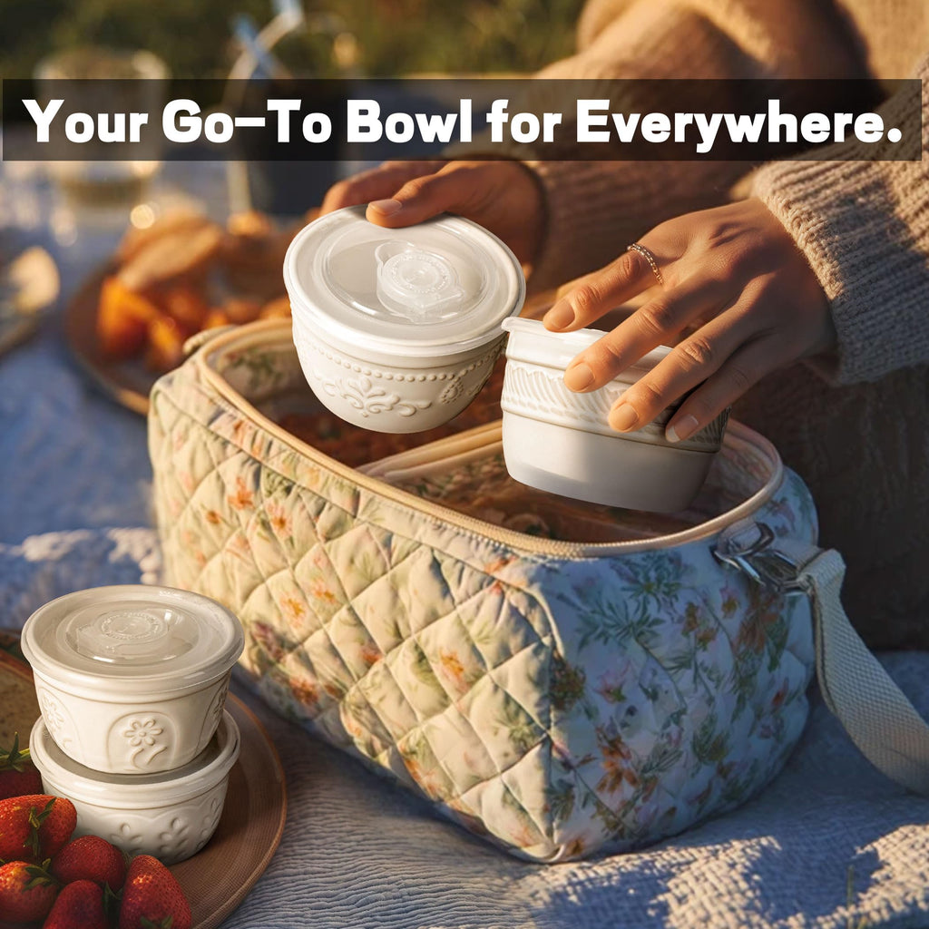 With Lids, Creme Brulee Oven Safe, Ceramic Pudding Cups, Souffle Cups, Custard Cups, Dipping Sauce Cups, Food Storage