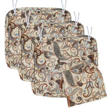 Patio Outdoor Chair Seat Cushion Covers Set 4 Water Repellent Cushion Slipcover with Zipper and Tie, Replacement
