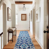 Hallyway Area Runner Rugs 2x10, Boho Floral Faux Wool Indoor Outdoor Rugs, Washable Rugs for Bedroom