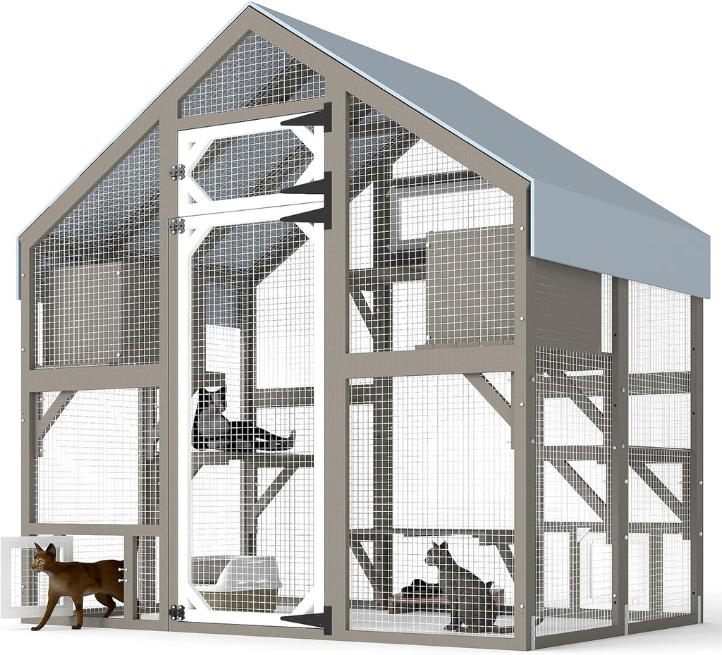 71"H Catio Outdoor Cat Enclosure Large Walk in Cat Patio for Cat