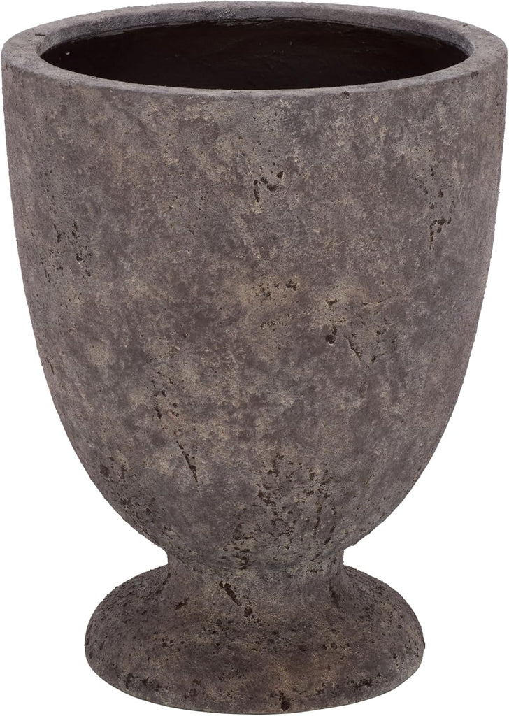 Outdoor - Ella Large Planter Pot with Drainage - Antique Brown Ficonstone Cement - Weather Resistant - Ideal