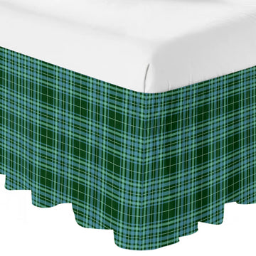 Buffalo Plaid Bed Skirt 16 Inch Drop, Adjustable & Elastic Wrap Around Bed Skirts Pleated Dust Ruffles