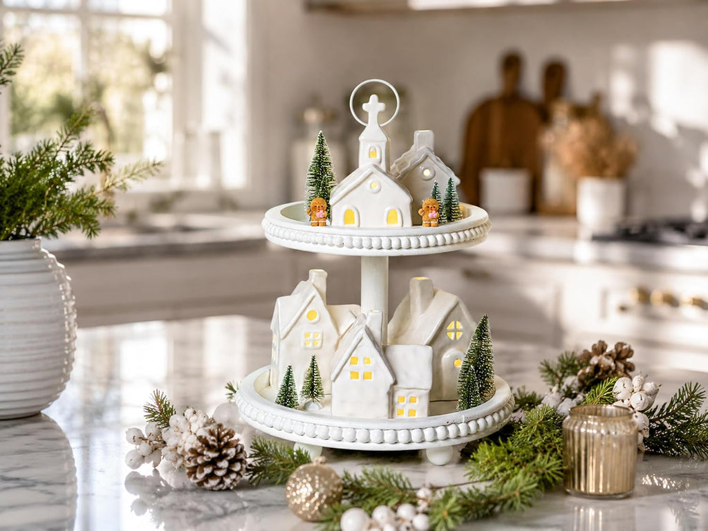 Christmas Decorations Indoor - 15PCS Christmas Village Set
