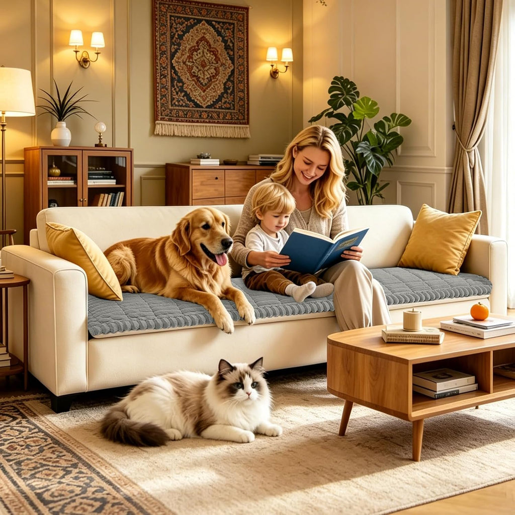 Fuzzy Pet Couch Covers for Dogs Non Slip Sofa Cover for Pets