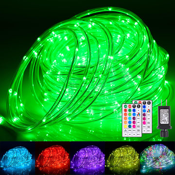 66Ft LED Rope Lights Outdoor, String Lights Plug in with Remotes
