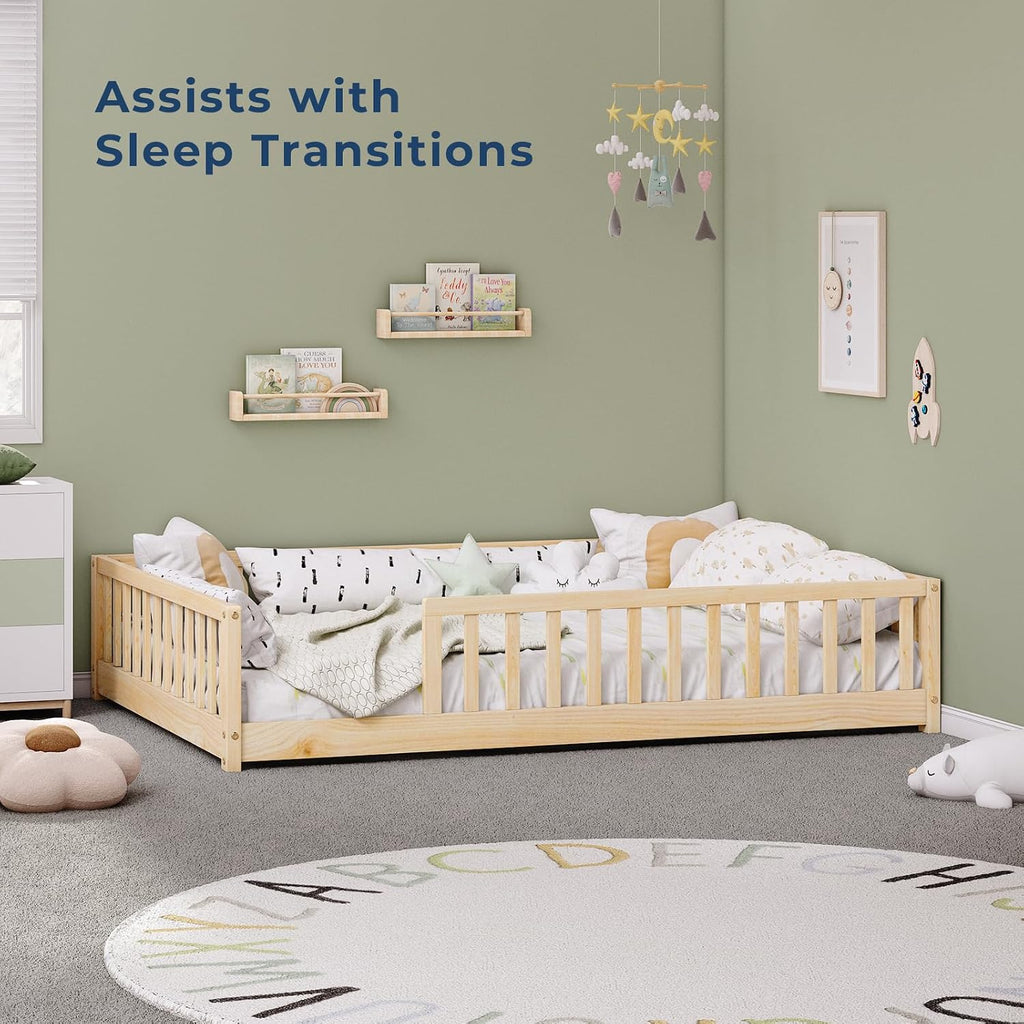 Montessori Floor Bed with Rails