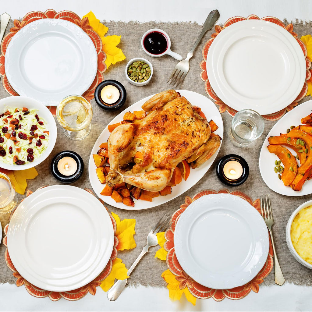 6 Pcs Thanksgiving Placemats Fall Pumpkin Velvet Table Placemat