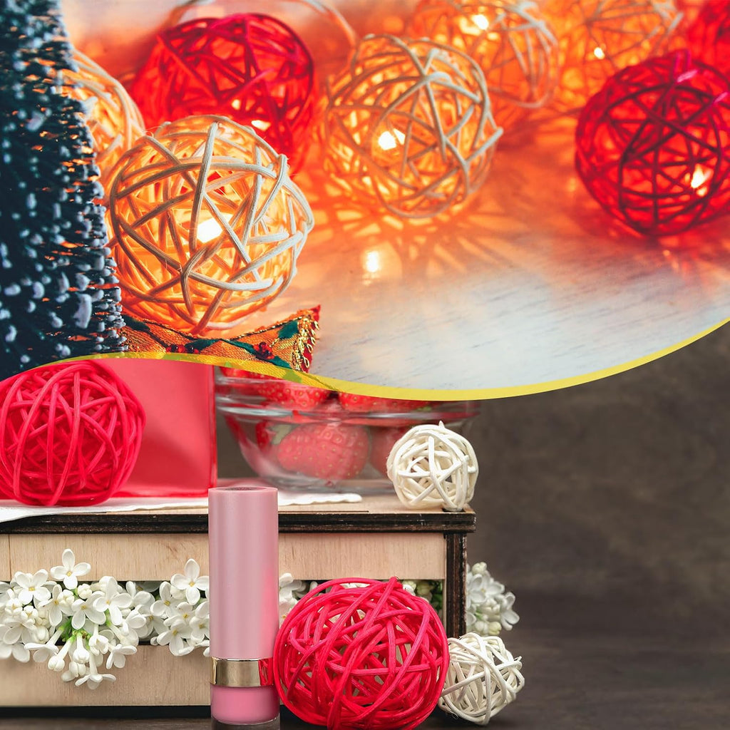 Wicker Rattan Balls 2.4 Inch Rattan Decorative Balls Vase Fillers for Wedding Party Centerpiece Bowls Home - Set of 6