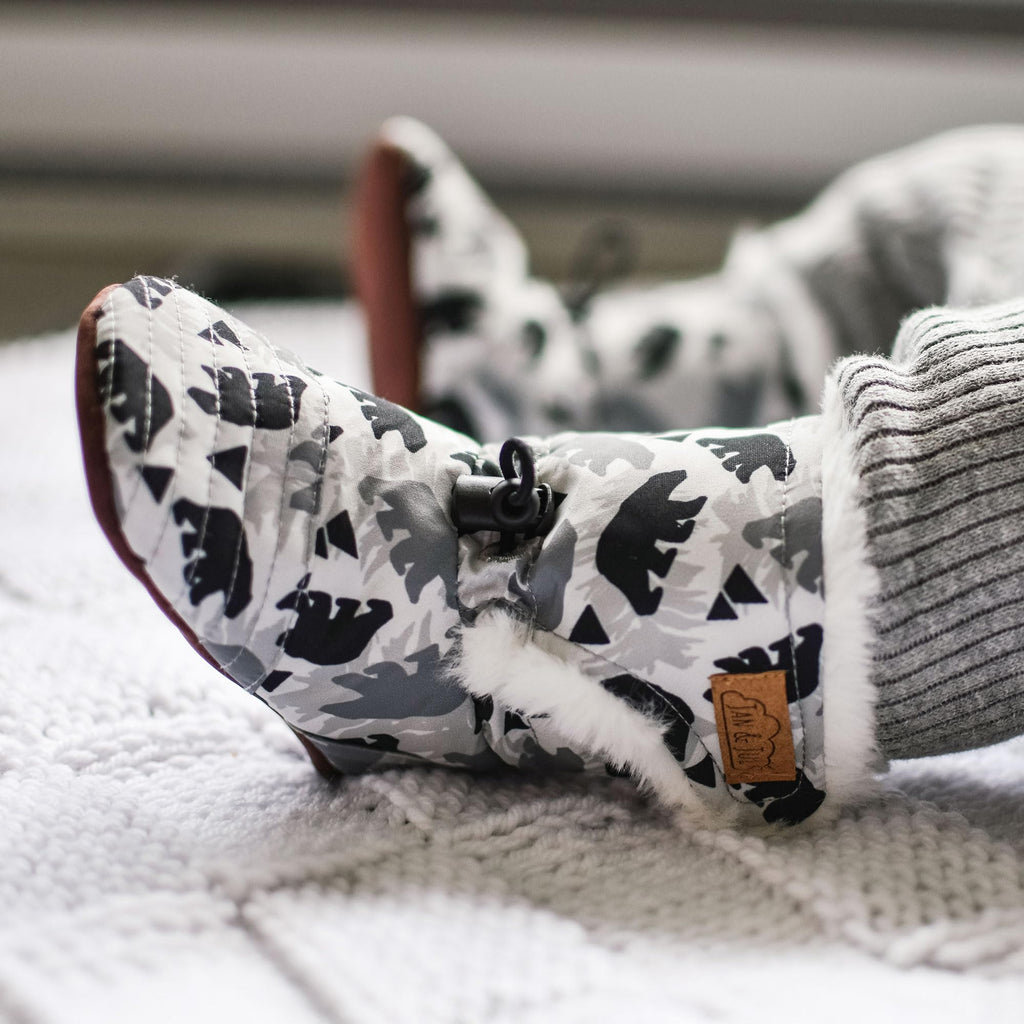 Stay-Put Winter Baby Booties (Soft Brown, S)