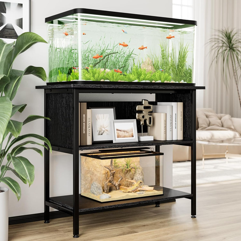 40-50 Gallon Aquarium Stand with 3-Tier Shelf, 660LBS Capacity, Black