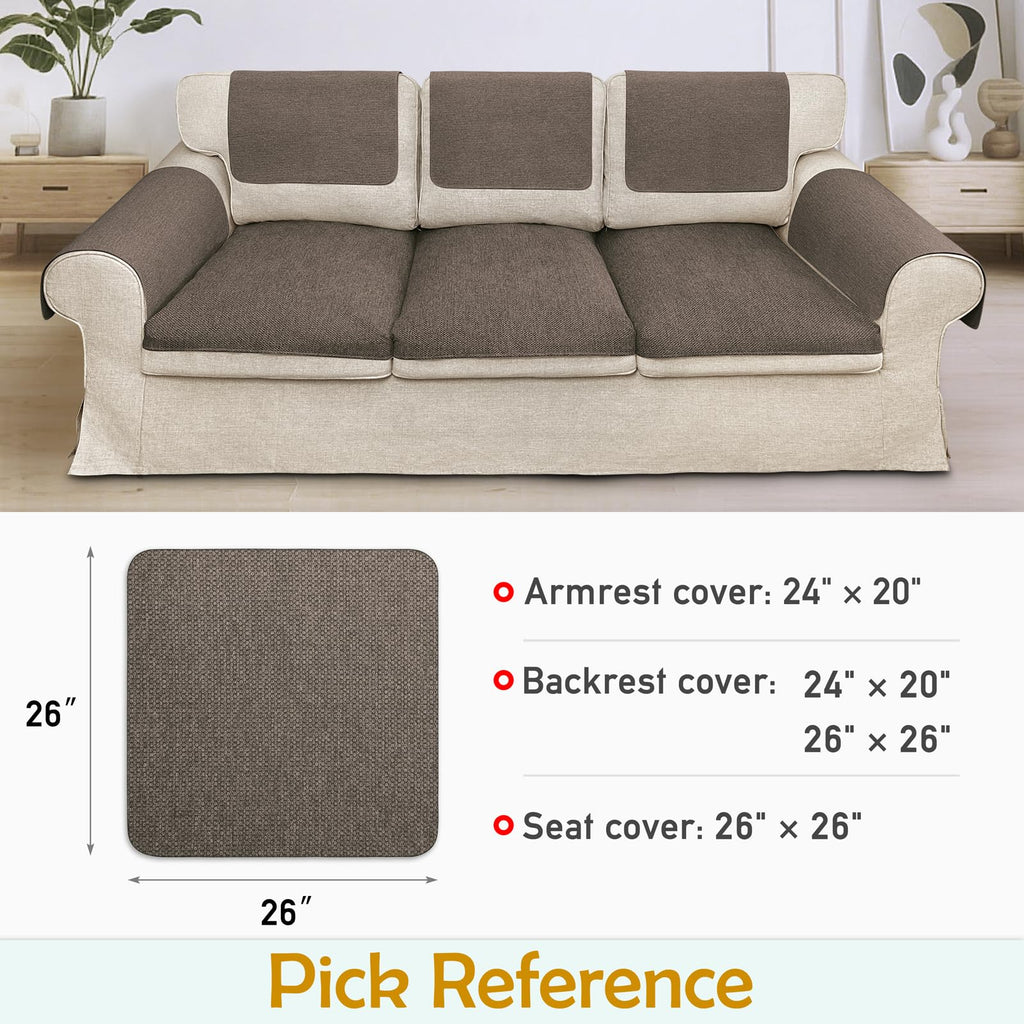 Couch Arm Covers, Waterproof Armrest Cover for Sofa, Loveseat, Armchair, Non-Slip Recliner Arm Cover, Sofa Arm