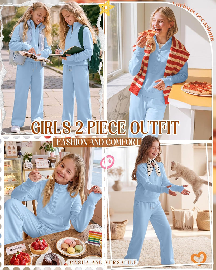 2 Piece Outfits Half Zip Sweatsuit