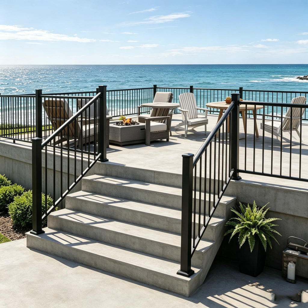 36 in x 4 Ft Modular Black Stainless Steel Stair Railing Kit