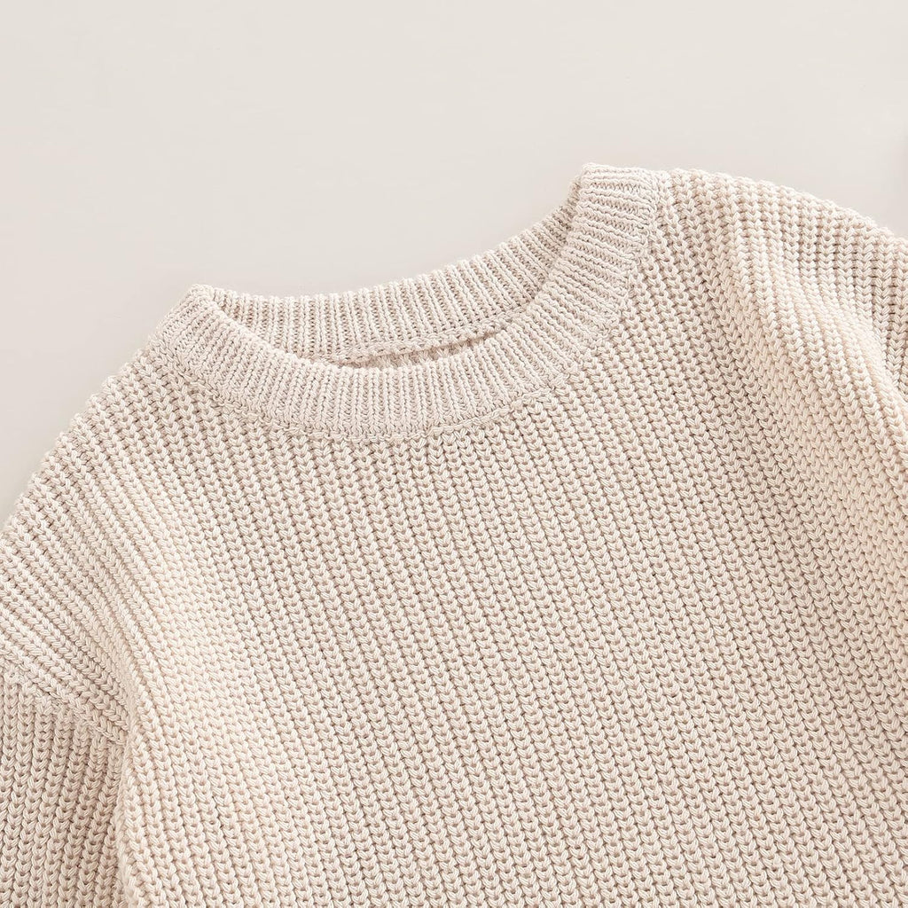 Newborn Baby Girl Boy Sweater Knit Oversized Pullover Sweatshirt Romper