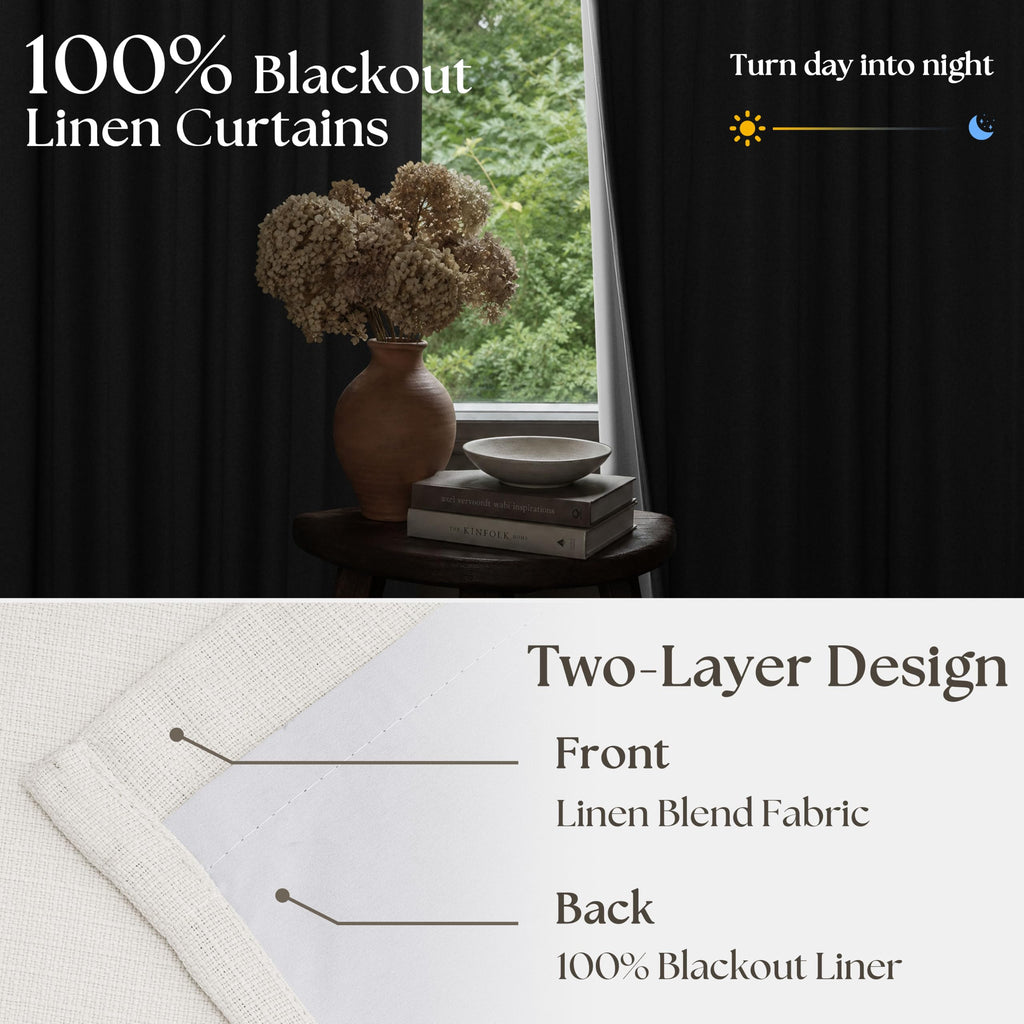 Ivory White Pleated Blackout Curtains 120 Inches Long 2 Panels