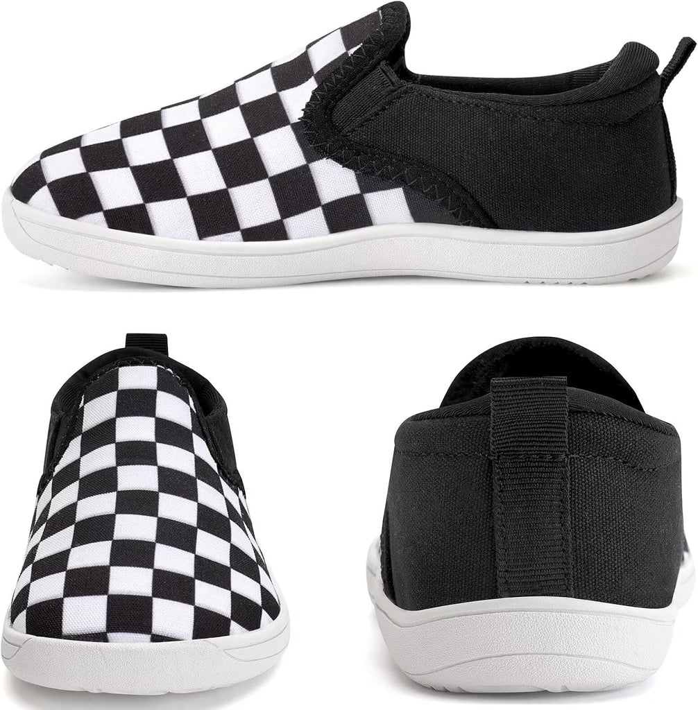 Toddler Little Kid Wide Barefoot Shoes Boys Girls Minimalist Slip On Sneakers Canvas Walking Shoes Fit Naturally Zero