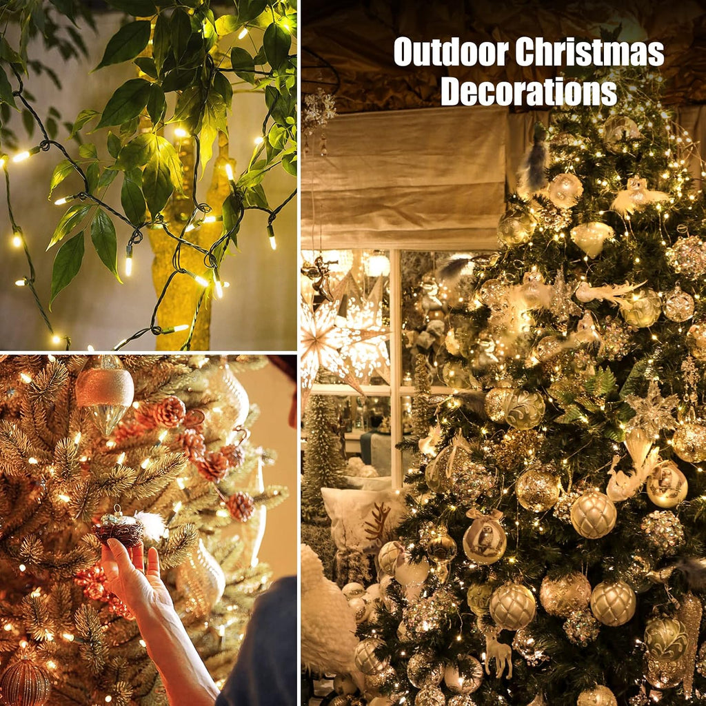 Lights Clear White 2 Pack Total 200 Count Incandescent Lights UL Certified Connectable Christmas Tree Lights