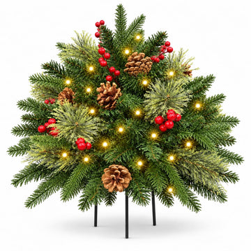 24IN Artificial Christmas Urn Filler for Outdoor Decorations