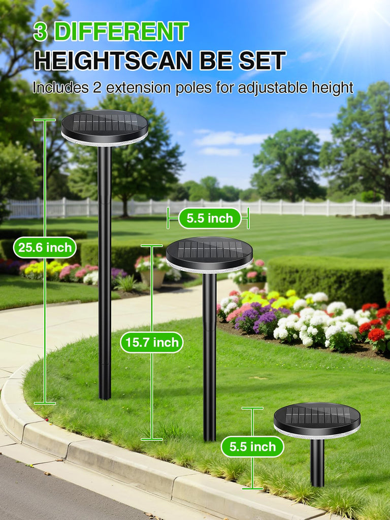 3X Larger & Taller Solar Pathway Lights Outdoor, 6 Pack Metal Solar Powered Garden Lights Waterproof, 2 Lighting
