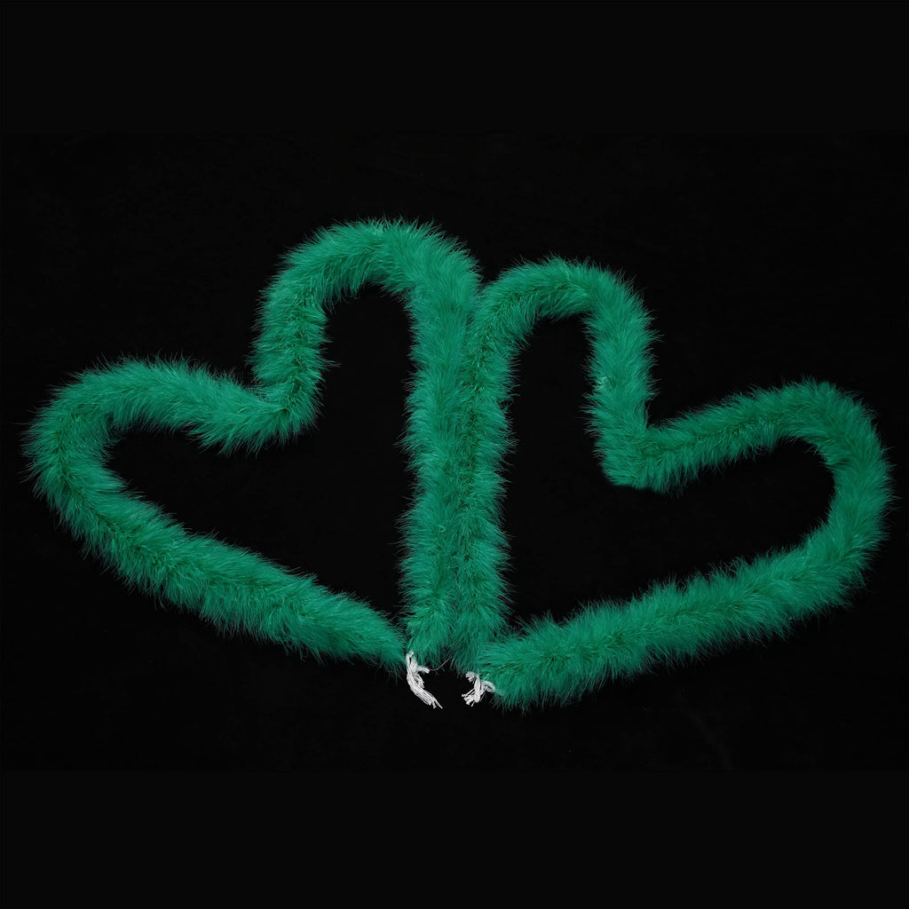 Green Feathers Boa for DIY Craft Projects, 2 Pcs 22g 2 Yards