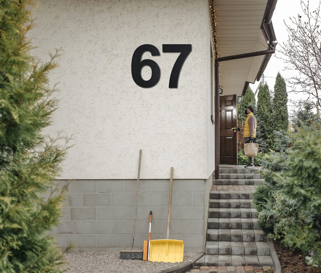 Modern House Numbers for Outside-12 Inch High Stainless Steel Home Address Numbers/Floating Appearance/Easy to