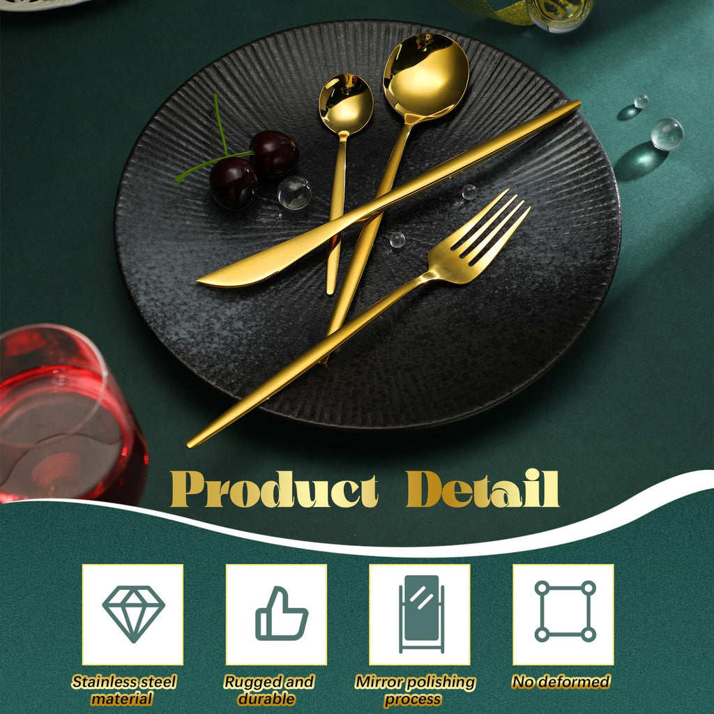 400 Pcs Gold Stainless Steel Silverware Flatware Set for 100 Guest