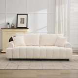 88 "Modern Boucle Sofa Couch, Oversized Comfy 3 Seater Sherpa Curved Sofas Deep Seat