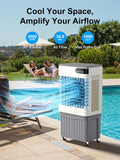Swamp Cooler, 42 Inch Evaporative Air Cooler with 13.5 Gal Large Water Tank, 3600 CFM, 120° Oscillation
