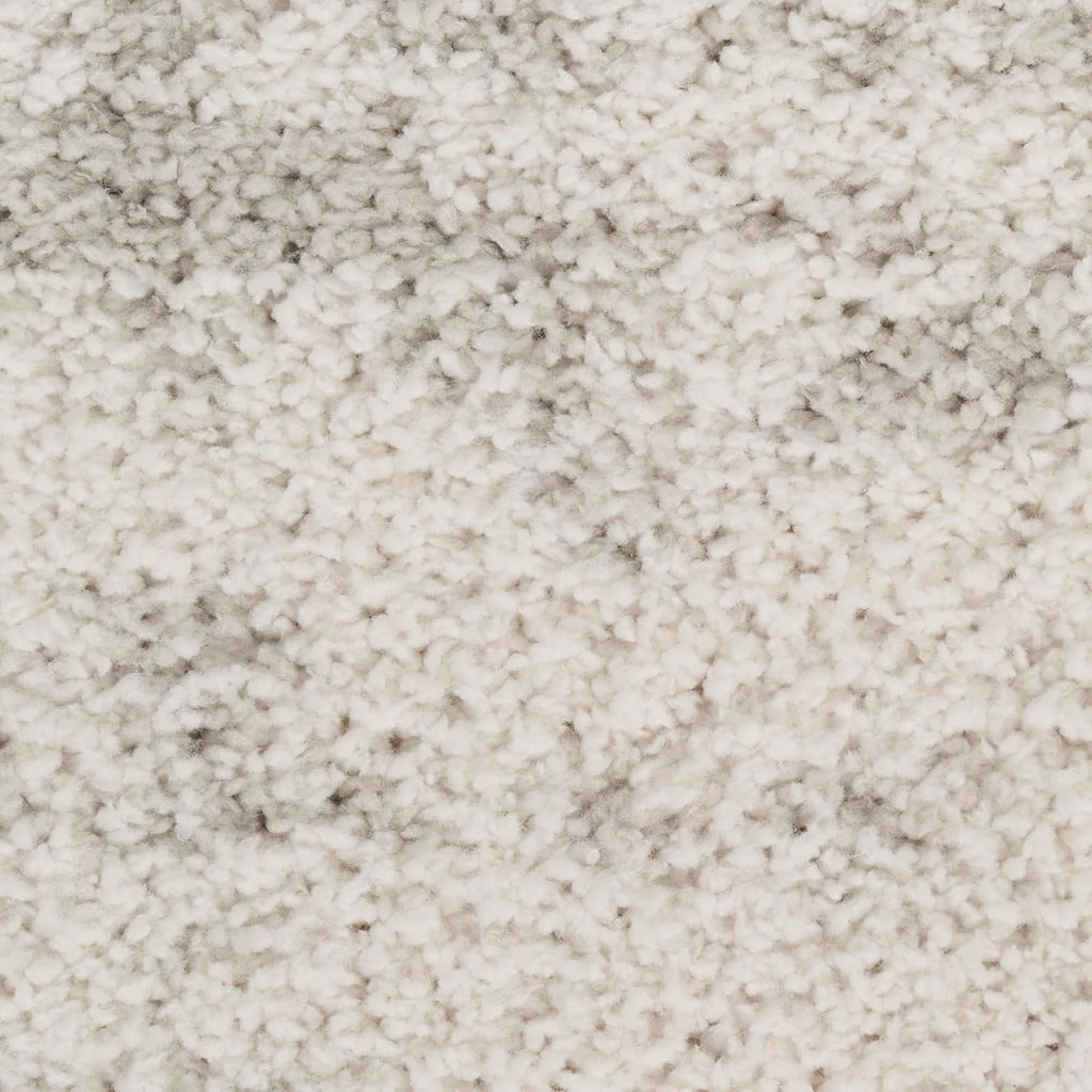 Home Modern Shag Ivory Grey Area Rug - Easy Clean, Non Shedding, Bed Room, Living Room, Dining Room