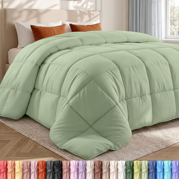 Queen Comforter, Duvet Insert, Sage Green, 88 x 88 Inches