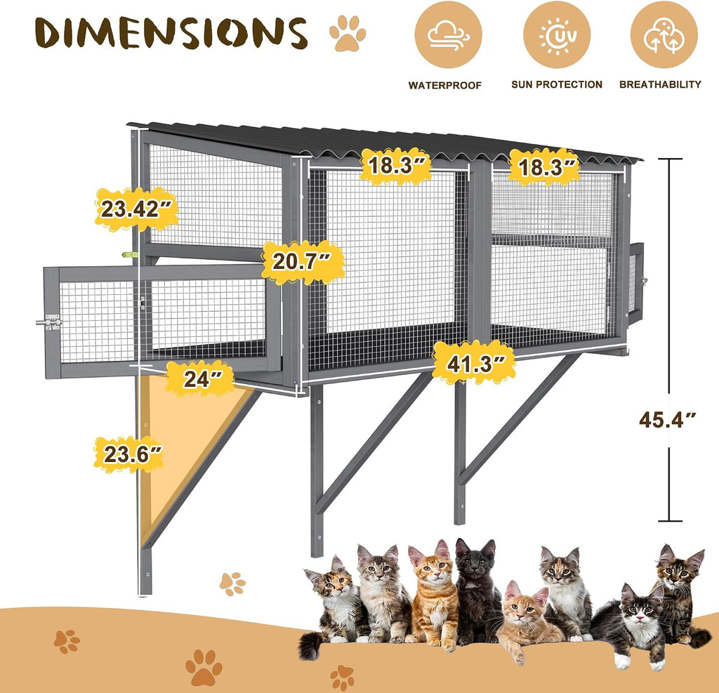 Cat Catio, Cat Window Perch for Indoor Cats, Cats Enclosure Windows