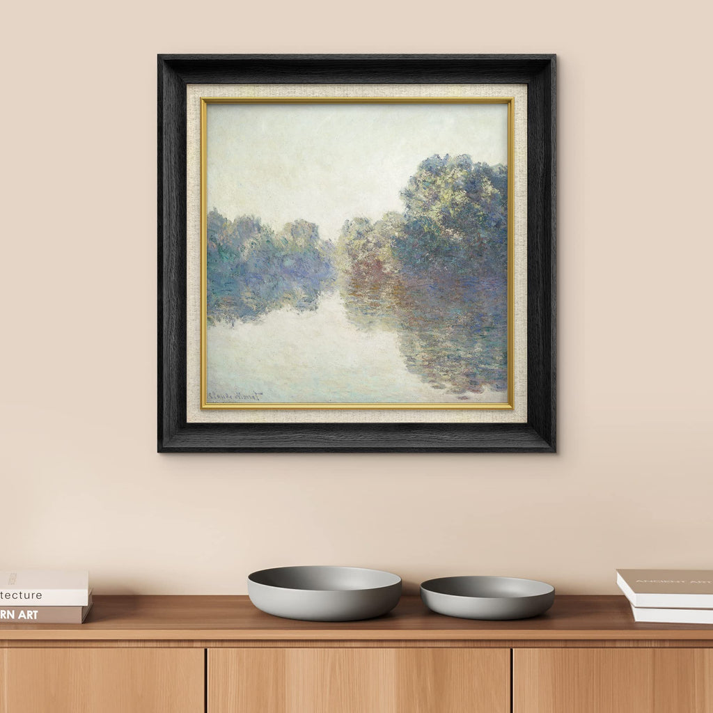 Premium Framed Wall Art The Seine River at Giverny by Claude Monet Classic Vintage Illustrations Fine Art Decorative
