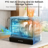 WiFi Countertop Portable Dishwasher, Smart 9 Programs, 167℉ High-Temp, 360° 3Spray, 24H Timing, Hot Air Drying